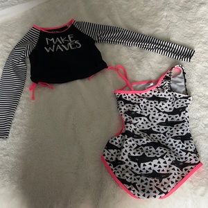WORN ONCE RASH GUARD SWIM SET!!!!!